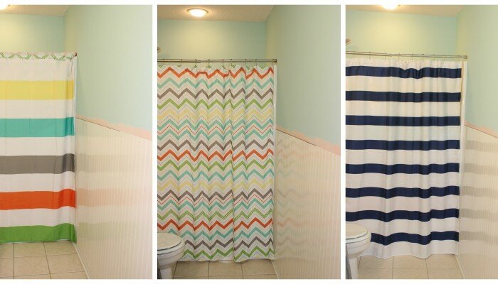 stripe shower curtain chevron nautical